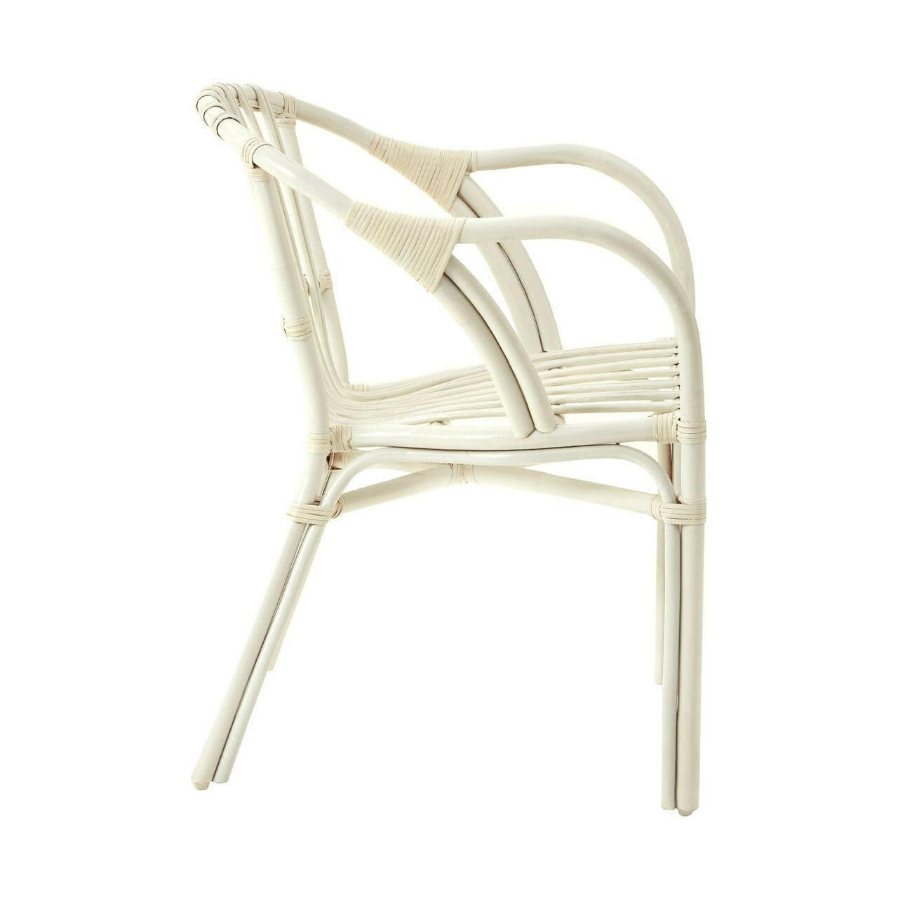 Noosa & Co. Living Cuba White Rattan Low Armchair House of Isabella UK