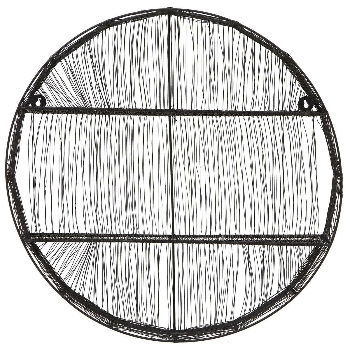 Enzo Black Wire Round Wall Shelf.