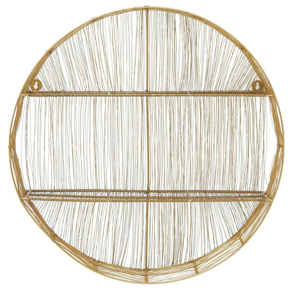 Enzo Gold Wire Round Wall Shelf.