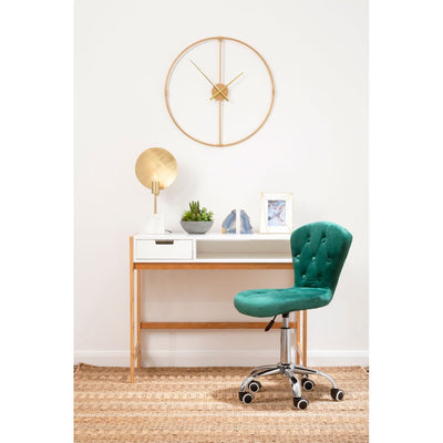 Noosa & Co. Living Green Velvet Buttoned Home Office Chair House of Isabella UK