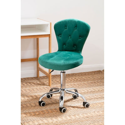 Noosa & Co. Living Green Velvet Buttoned Home Office Chair House of Isabella UK