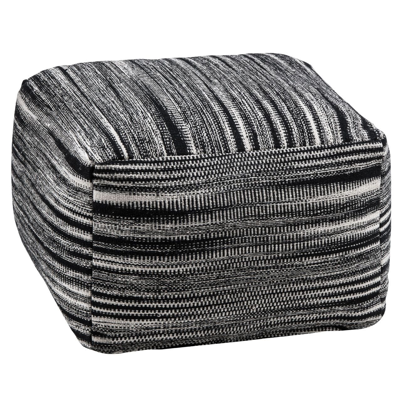 Noosa & Co. Living Rosella Black Multi-Stripe Pouffe House of Isabella UK