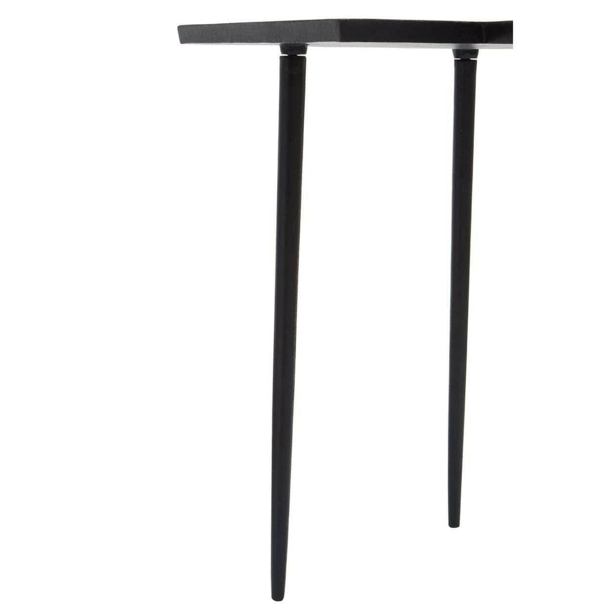 Simba Black Nickle Top Side Table.