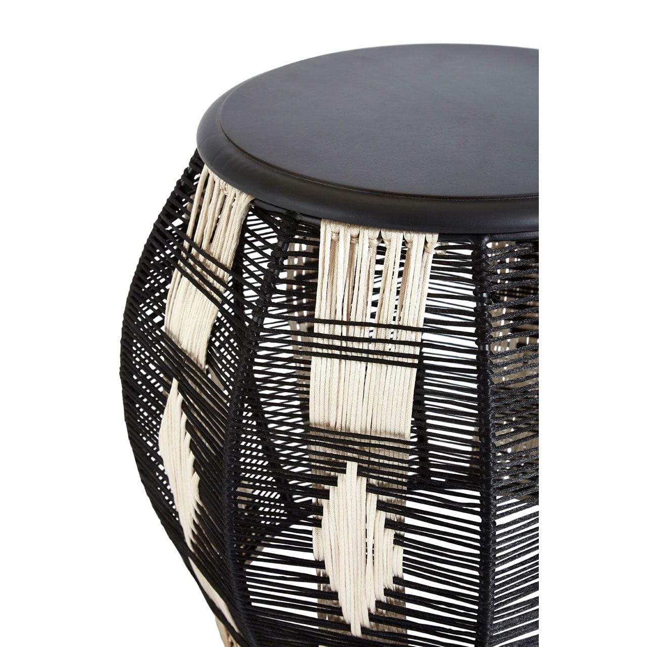 Noosa & Co. Living Zen Stool With Black / Silver Finish House of Isabella UK