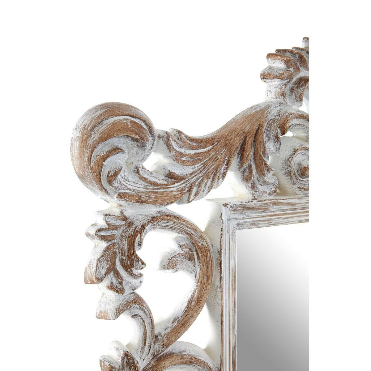 Antique Grey Fleur-De-Lis Wall Mirror.