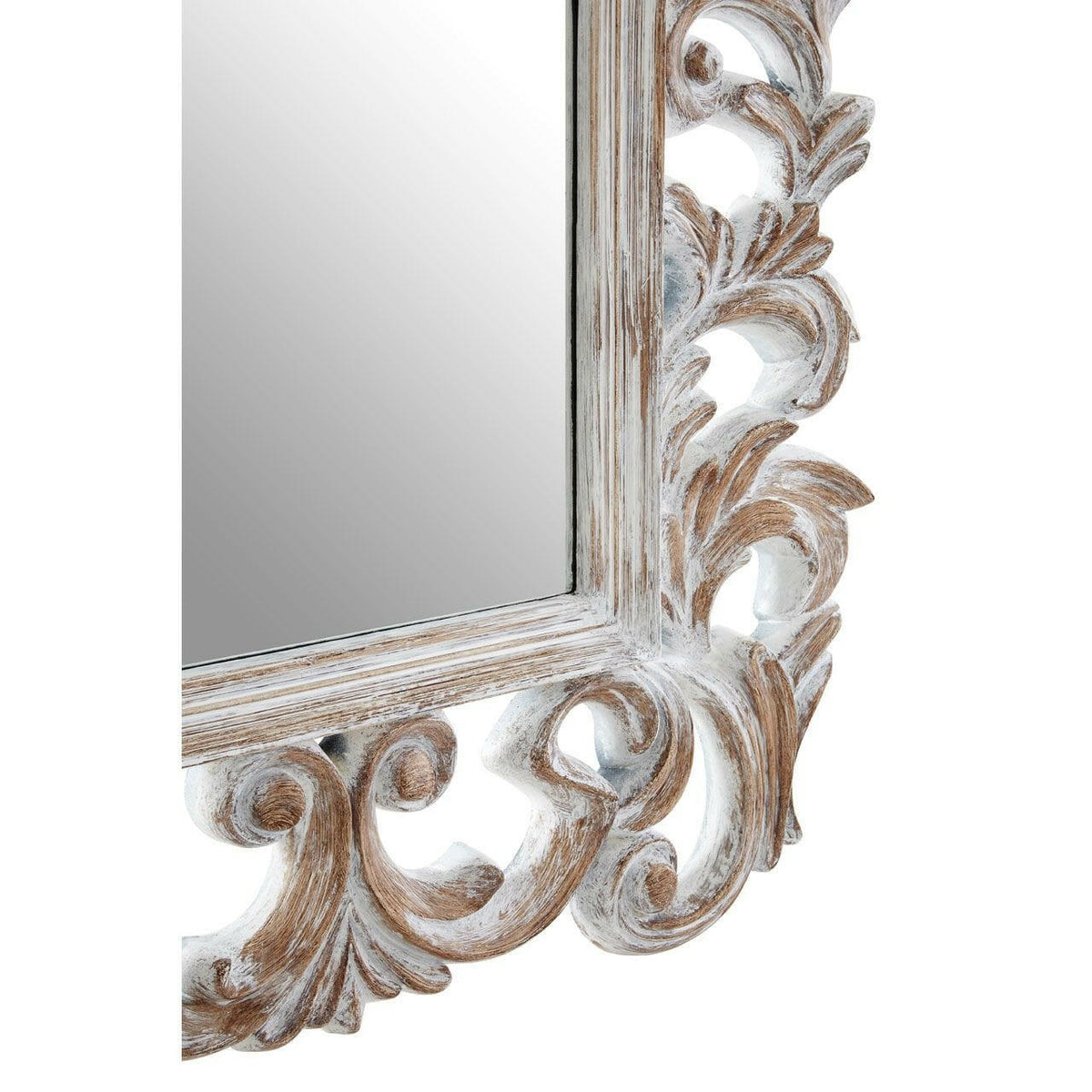 Antique Grey Fleur-De-Lis Wall Mirror.