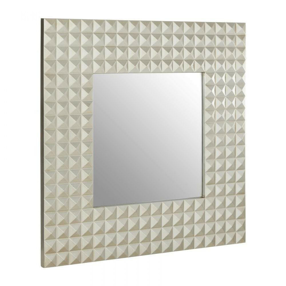 Champagne Finish 3D Geometric Wall Mirror.