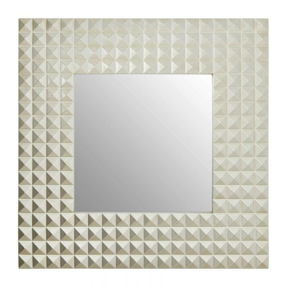 Champagne Finish 3D Geometric Wall Mirror.