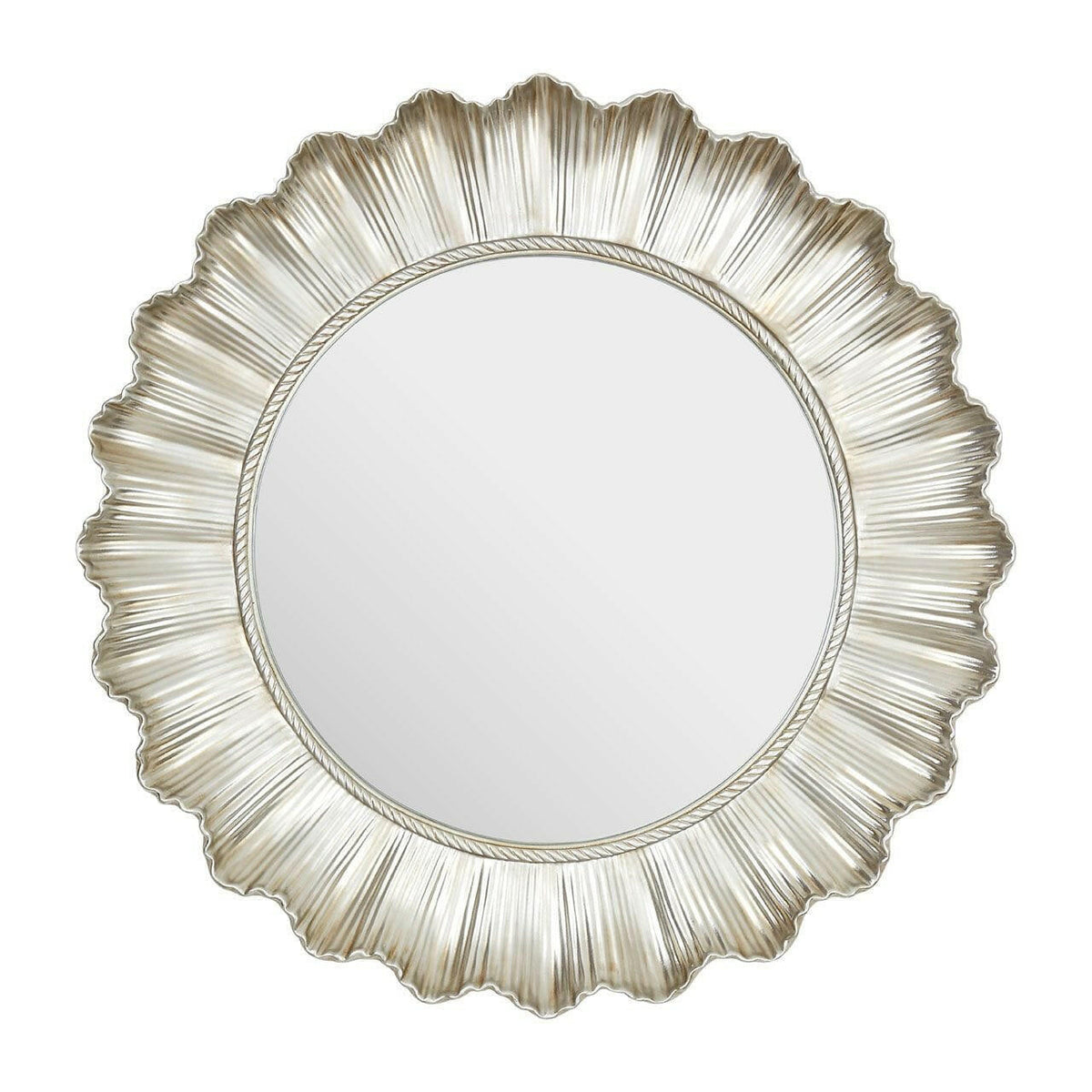 Champagne Finish Scallop Wall Mirror.