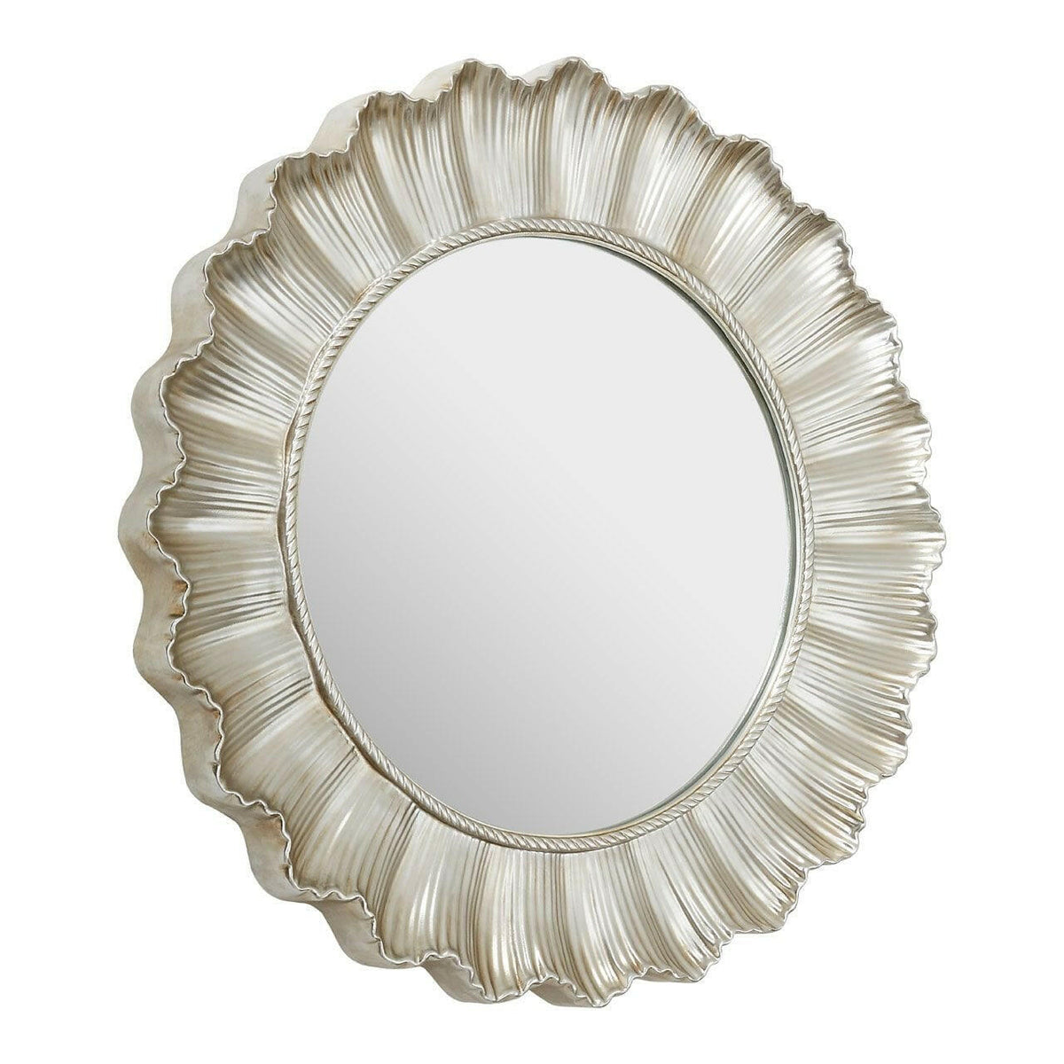 Champagne Finish Scallop Wall Mirror.
