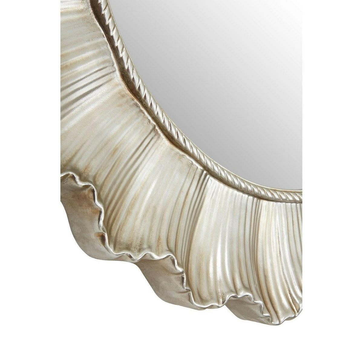 Champagne Finish Scallop Wall Mirror.