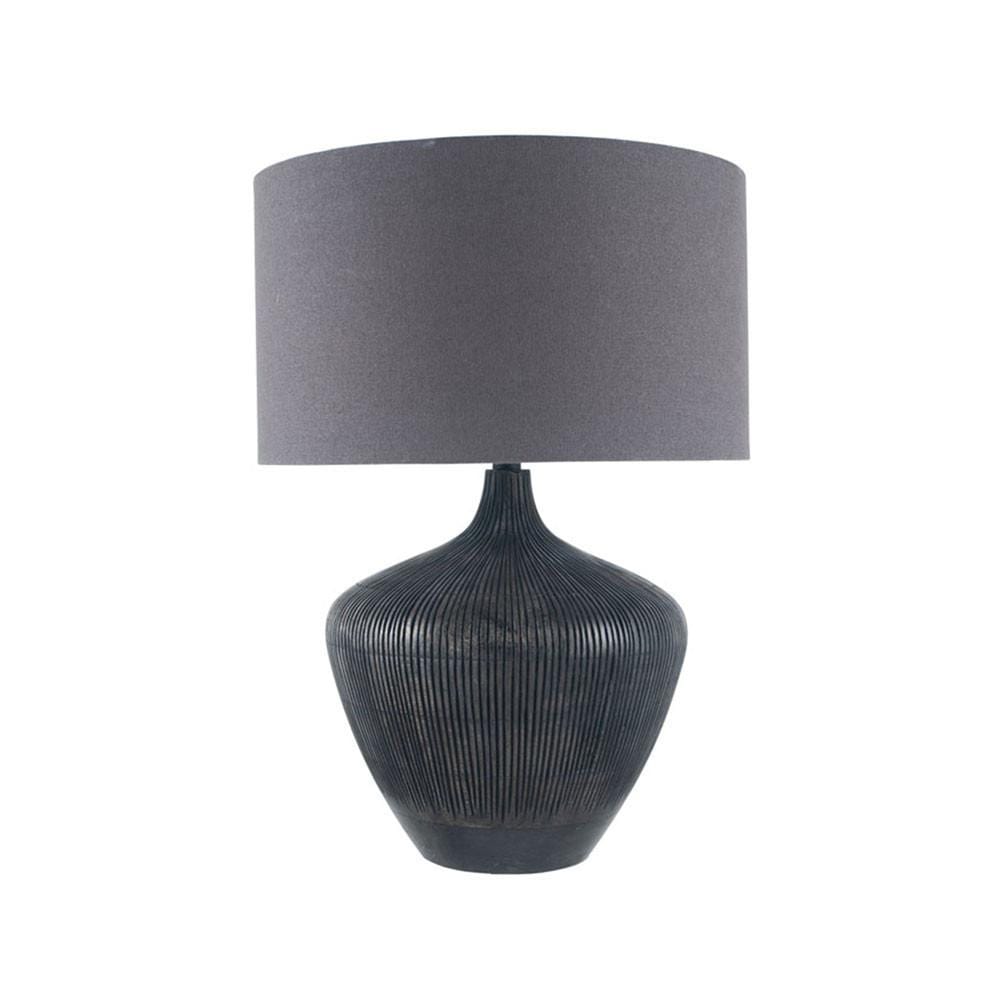 Pacific Lifestyle Lighting Manaia Antique Black Textured Wood Table Lamp House of Isabella UK