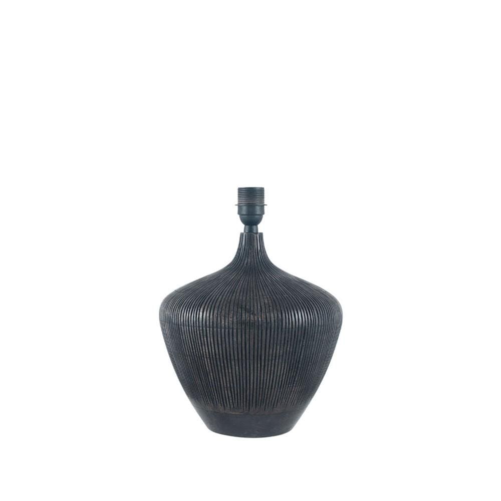 Pacific Lifestyle Lighting Manaia Antique Black Textured Wood Table Lamp House of Isabella UK