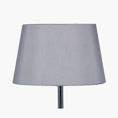Pacific Lifestyle Lighting Martha 35cm Steel Grey Oval Polysilk Tapered Shade House of Isabella UK