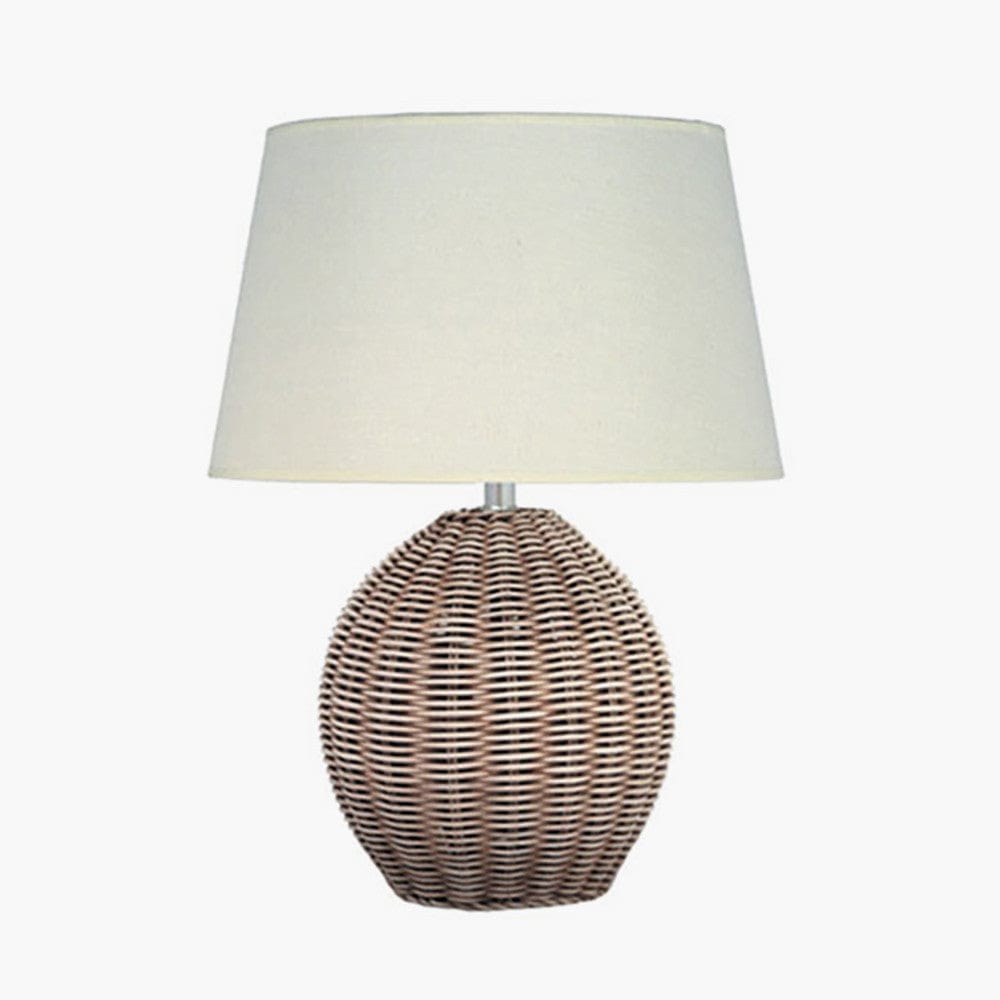 Pacific Lifestyle Lighting Raffles Small Rattan Cream Wash Table Lamp House of Isabella UK