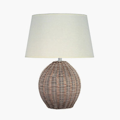 Pacific Lifestyle Lighting Raffles Small Rattan Cream Wash Table Lamp House of Isabella UK