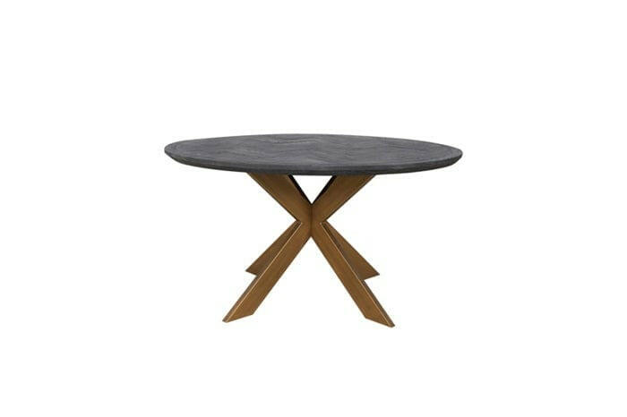 Dining table Blackbone brass 140Ø.