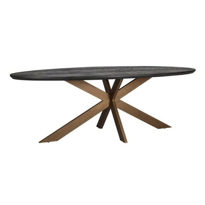 Dining table Blackbone brass oval 260.