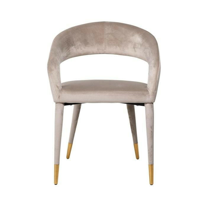 Arm chair Gia Khaki velvet Fire retardant.