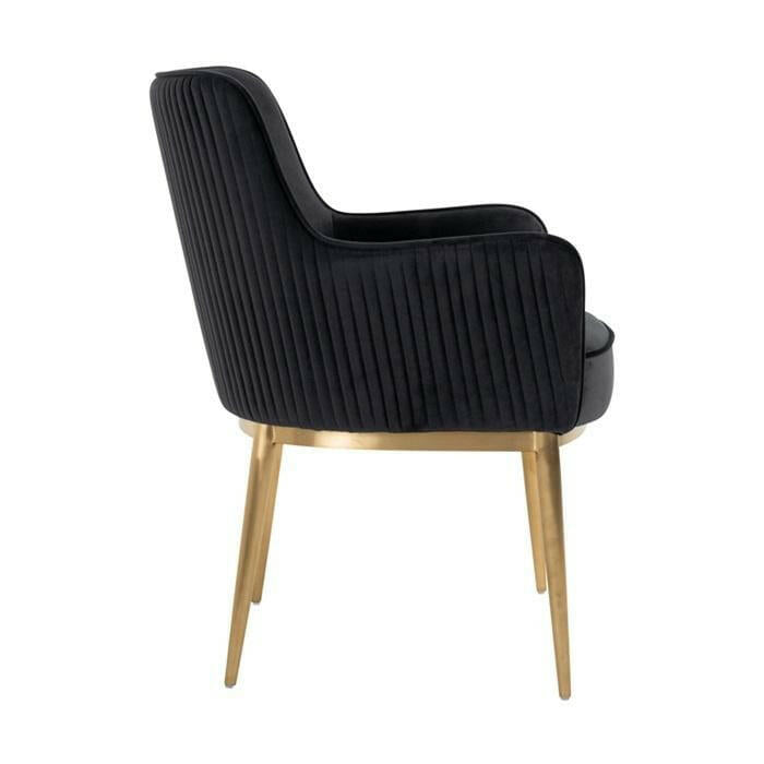 Chair Breeze Antracite Velvet / Brushed gold fire retardant.