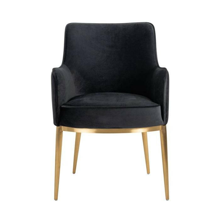Chair Breeze Antracite Velvet / Brushed gold fire retardant.