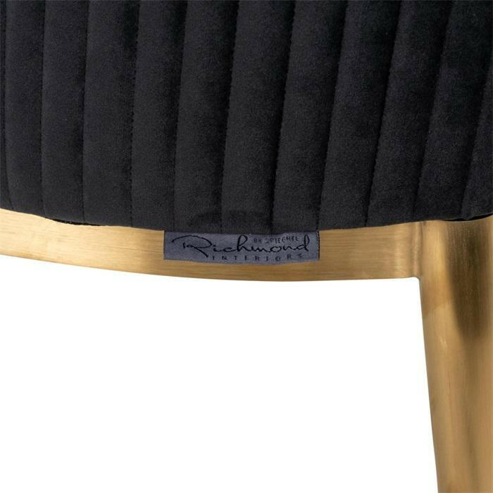Chair Breeze Antracite Velvet / Brushed gold fire retardant.
