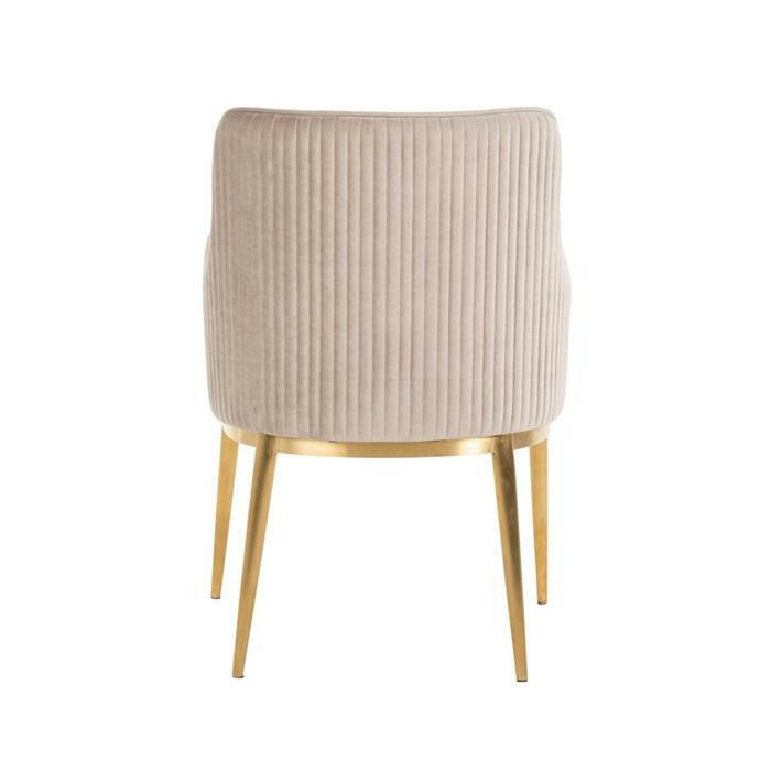 Chair Breeze Khaki Velvet / Brushed gold fire retardant.