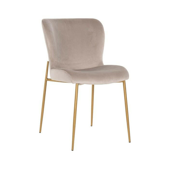 Chair Odessa khaki velvet / burshed gold fire retardant.