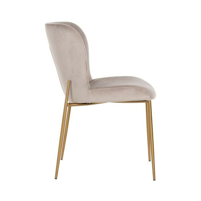 Chair Odessa khaki velvet / burshed gold fire retardant.