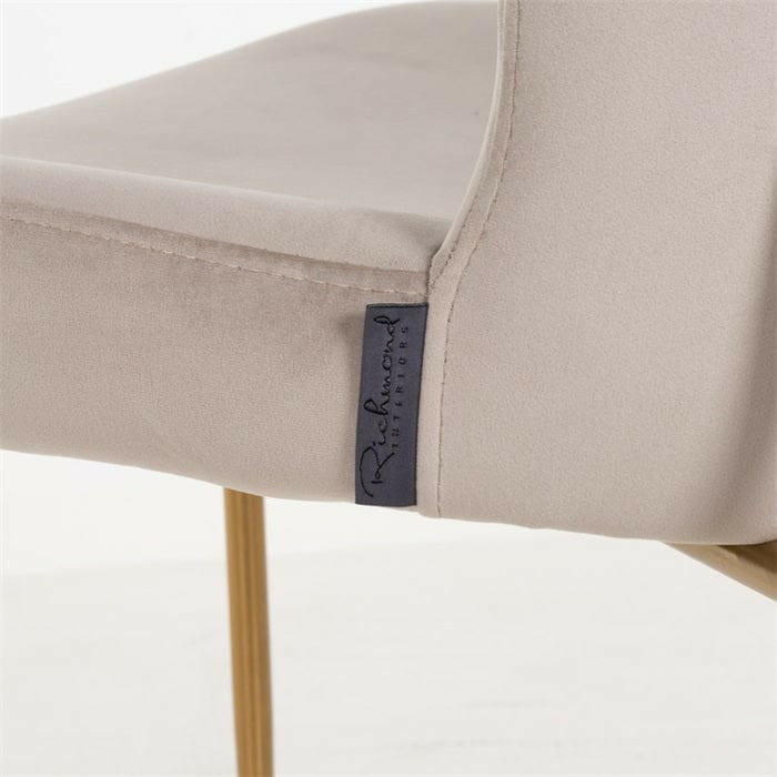 Chair Odessa khaki velvet / burshed gold fire retardant.