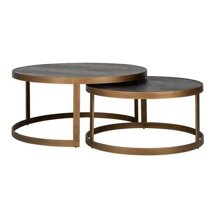 Coffee table Blackbone brass set of 2.