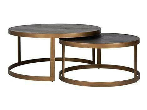 Coffee table Blackbone brass set of 2.