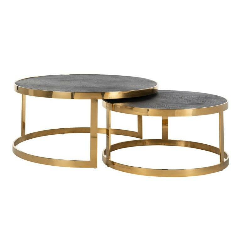 Coffee table Blackbone gold set of 2.