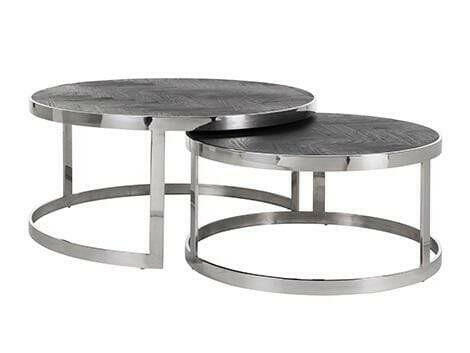 Coffee table Blackbone silver set of 2.