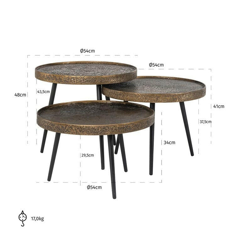 Coffee table Luton set of 3.