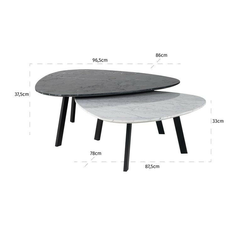 Coffee table Trocadero set of 2.