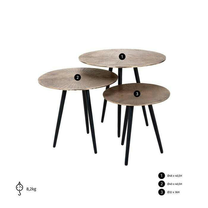 Coffee table Vittorio set of 3.