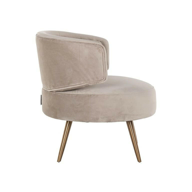 Easy chair Hazel khaki velvet fire retardant.