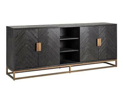 Sideboard Blackbone brass 4-doors.