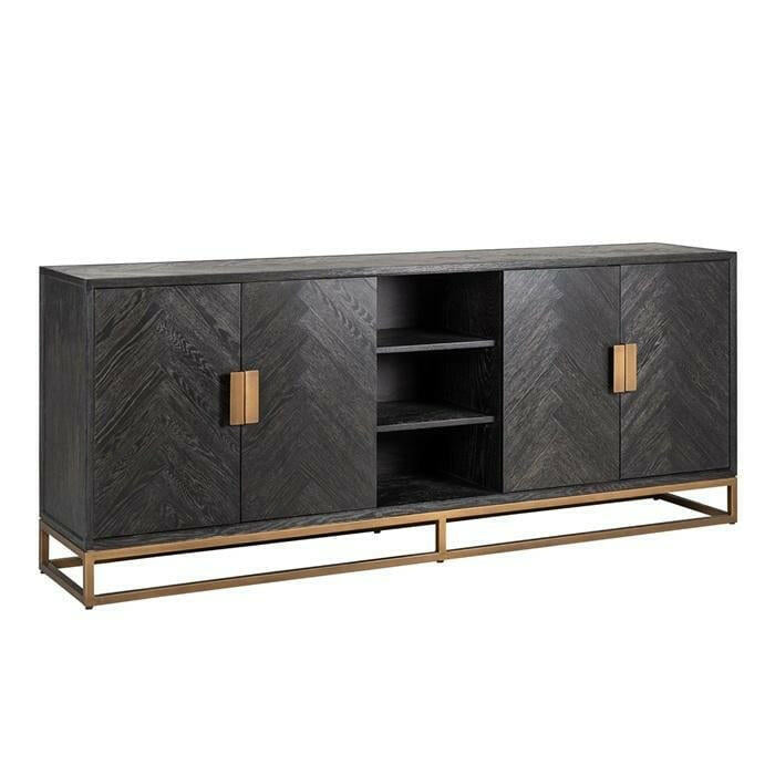Sideboard Blackbone brass 4-doors.