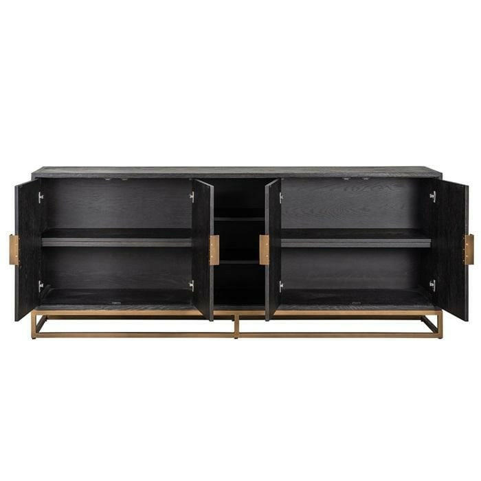 Sideboard Blackbone brass 4-doors.