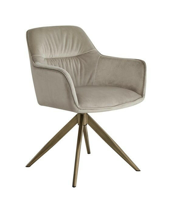 Swivel chair Aline khaki velvet fire retardant.