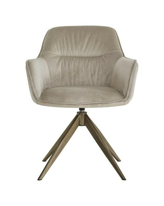 Swivel chair Aline khaki velvet fire retardant.