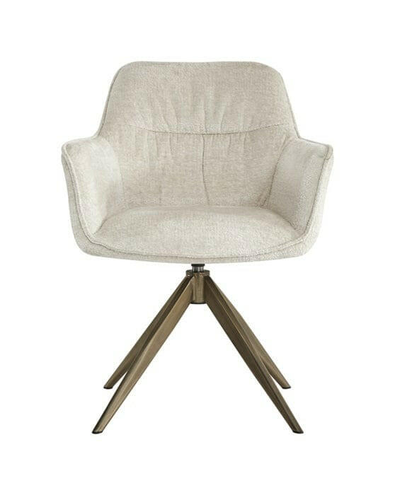 Swivel chair Aline white chenille velvet fire retardant.