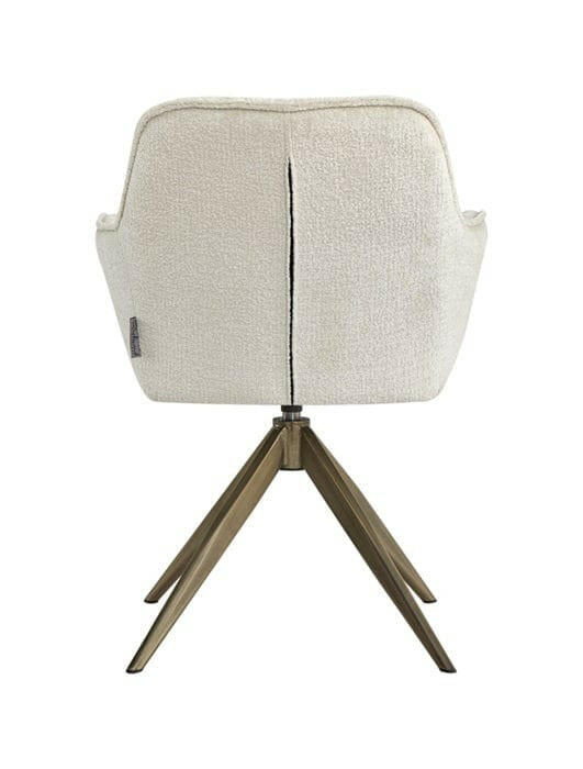 Swivel chair Aline white chenille velvet fire retardant.