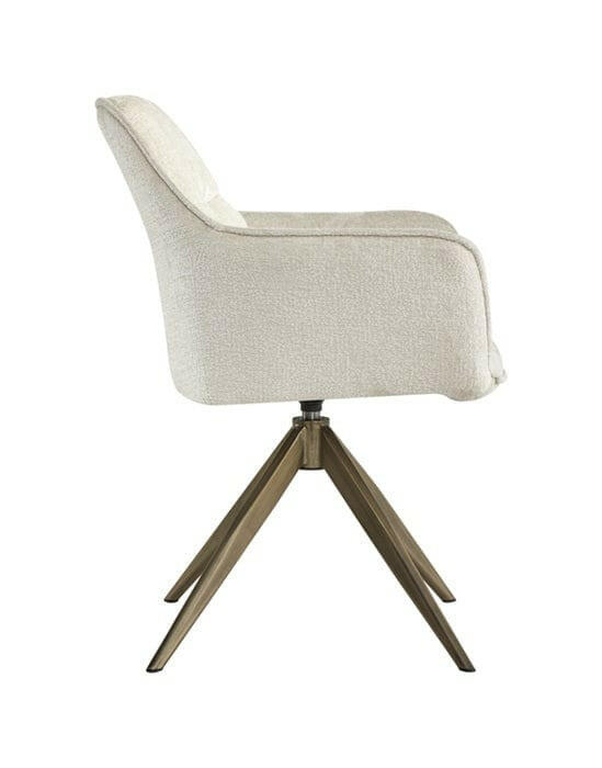 Swivel chair Aline white chenille velvet fire retardant.