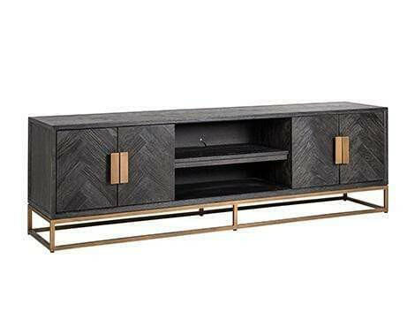 TV-Unit Blackbone brass 4-doors 200.