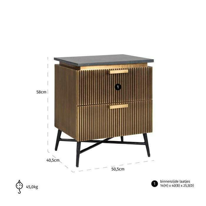 Bedside Cabinet Ironville 2-drawers.