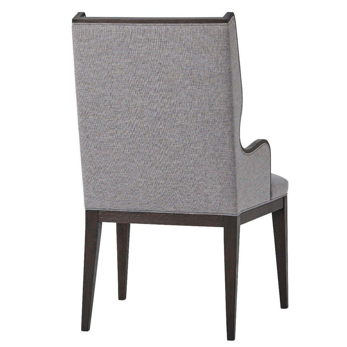 Ta Studio Della Wing Back Dining Chair with Arms in Matrix Pewter.