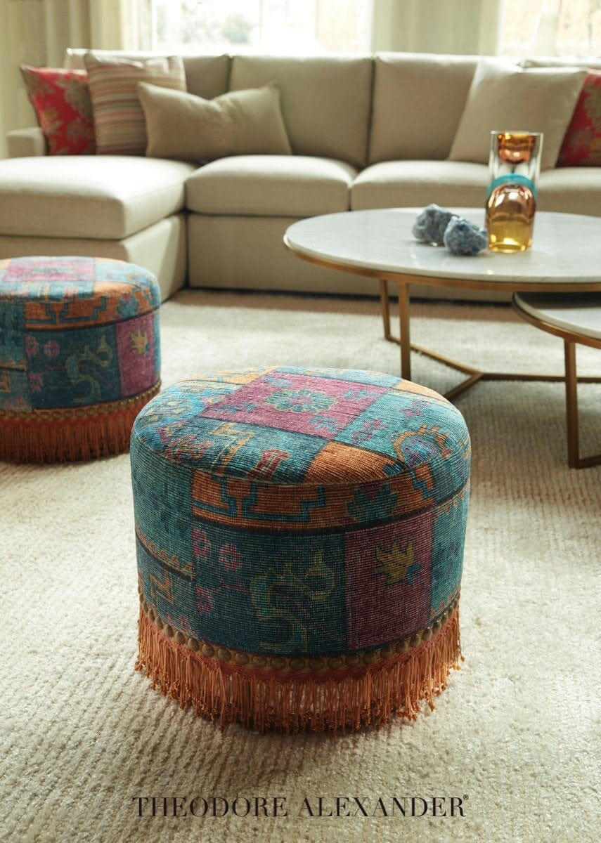 Ta Studio Large Round Coffee Table Fisher in Marble & Brass.